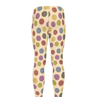 Knitting Yarn Pattern Print Men's leggings