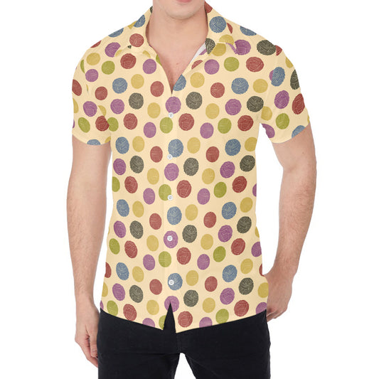 Knitting Yarn Pattern Print Men's Shirt
