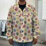 Knitting Yarn Pattern Print Men's Shirt Jacket