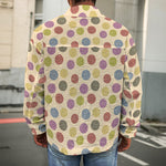 Knitting Yarn Pattern Print Men's Shirt Jacket