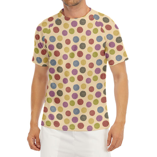Knitting Yarn Pattern Print Men's Short Sleeve Rash Guard