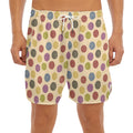 Knitting Yarn Pattern Print Men's Split Running Shorts