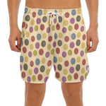 Knitting Yarn Pattern Print Men's Split Running Shorts