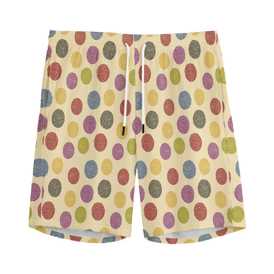 Knitting Yarn Pattern Print Men's Sports Shorts