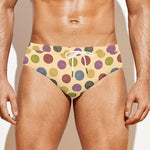 Knitting Yarn Pattern Print Men's Swim Briefs