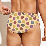 Knitting Yarn Pattern Print Men's Swim Briefs