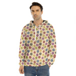 Knitting Yarn Pattern Print Men's Velvet Pullover Hoodie