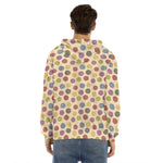 Knitting Yarn Pattern Print Men's Velvet Pullover Hoodie