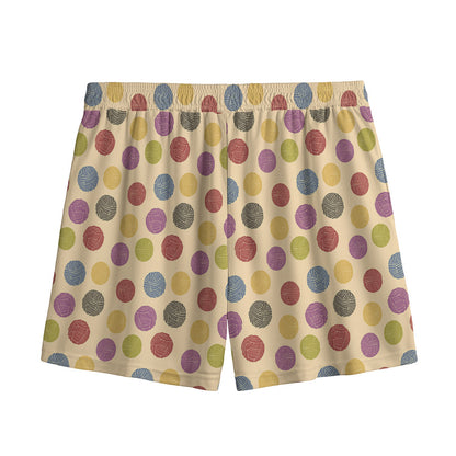Knitting Yarn Pattern Print Mesh Shorts