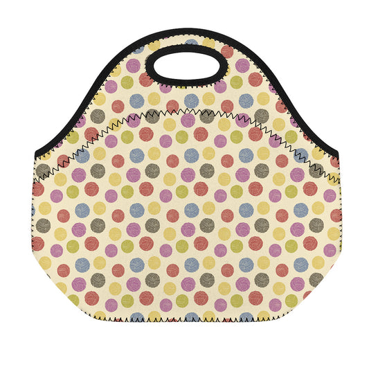 Knitting Yarn Pattern Print Neoprene Lunch Bag