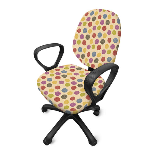 Knitting Yarn Pattern Print Office Chair Cover