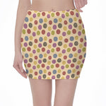 Knitting Yarn Pattern Print Pencil Mini Skirt