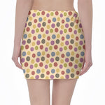 Knitting Yarn Pattern Print Pencil Mini Skirt