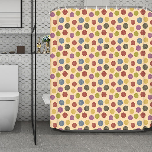 Knitting Yarn Pattern Print Polyester Shower Curtain