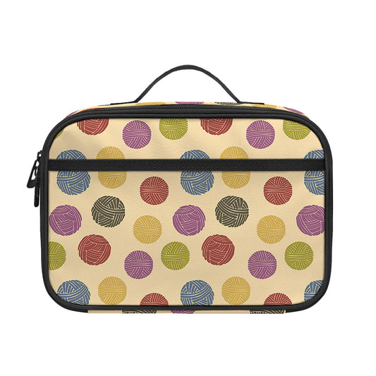 Knitting Yarn Pattern Print Portable Lunch Bag