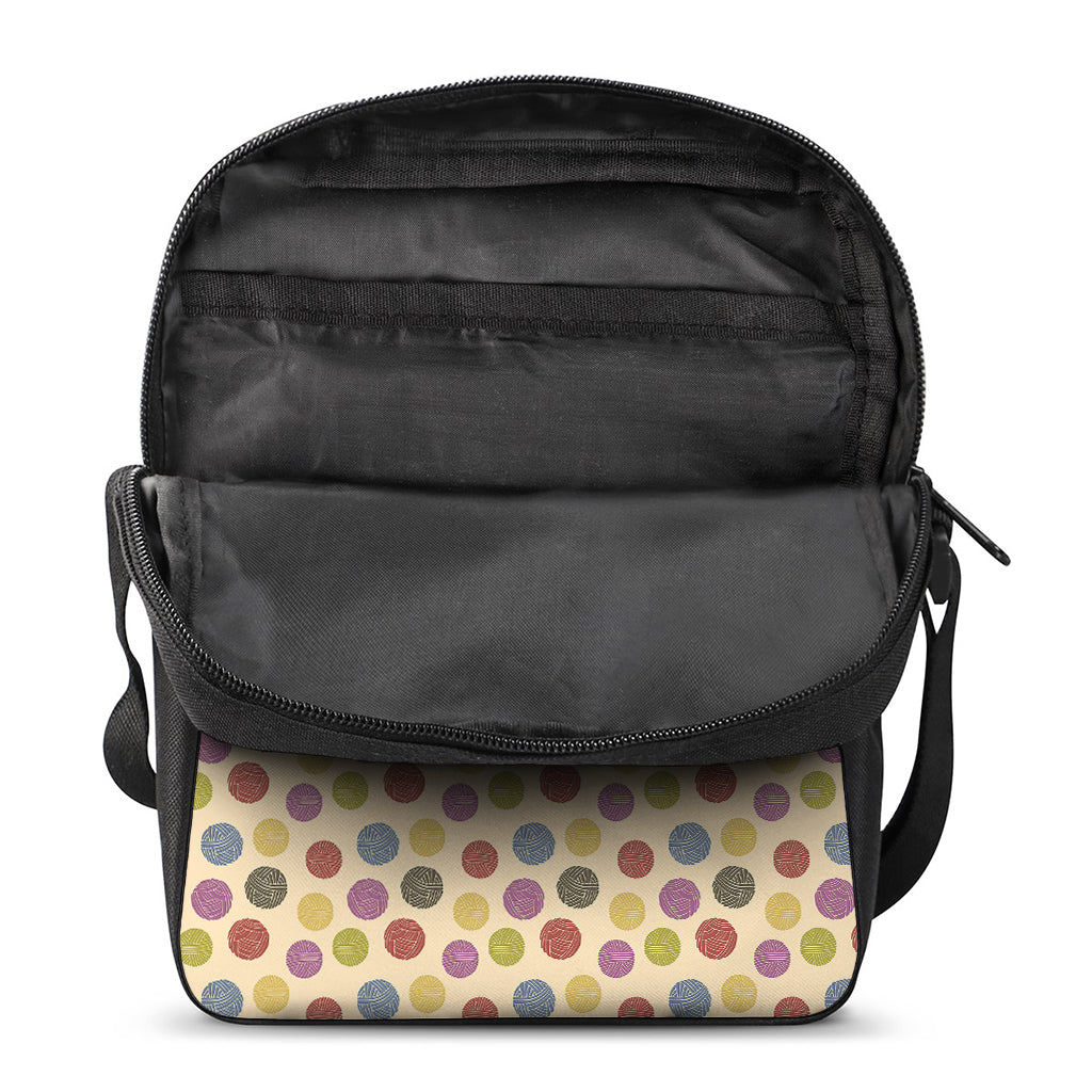 Knitting Yarn Pattern Print Rectangular Crossbody Bag