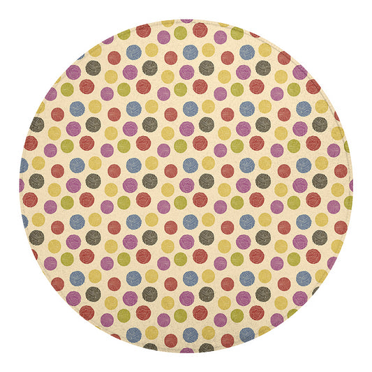 Knitting Yarn Pattern Print Round Blanket