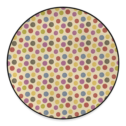 Knitting Yarn Pattern Print Round Floor Mat