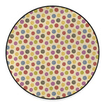 Knitting Yarn Pattern Print Round Floor Mat