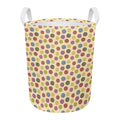 Knitting Yarn Pattern Print Round Laundry Basket