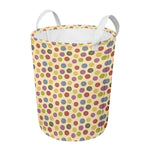 Knitting Yarn Pattern Print Round Laundry Basket