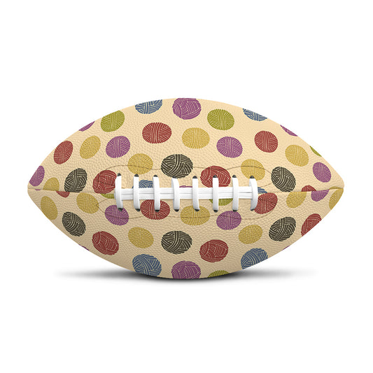 Knitting Yarn Pattern Print Rugby Ball