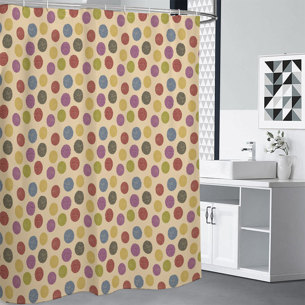 Knitting Yarn Pattern Print Shower Curtain