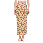 Knitting Yarn Pattern Print Side Slit Maxi Skirt