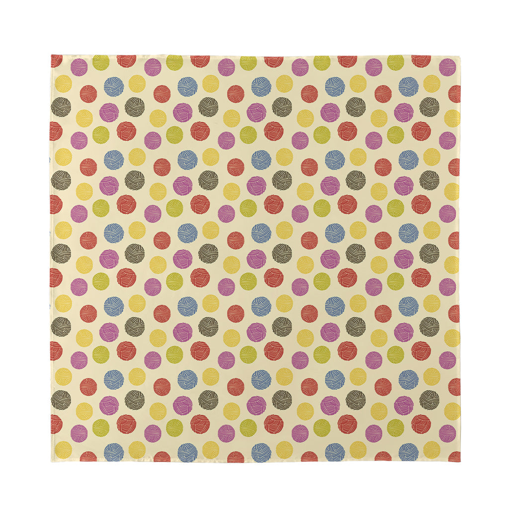 Knitting Yarn Pattern Print Silk Bandana