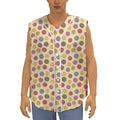 Knitting Yarn Pattern Print Sleeveless Baseball Jersey