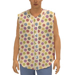 Knitting Yarn Pattern Print Sleeveless Baseball Jersey