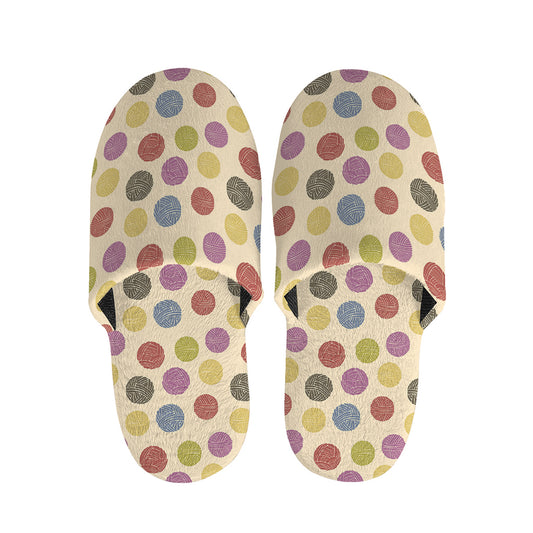 Knitting Yarn Pattern Print Slippers