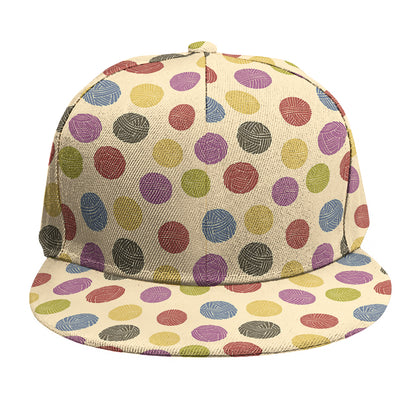 Knitting Yarn Pattern Print Snapback Cap