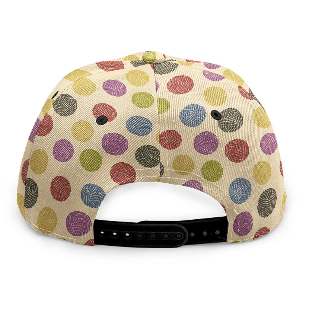 Knitting Yarn Pattern Print Snapback Cap