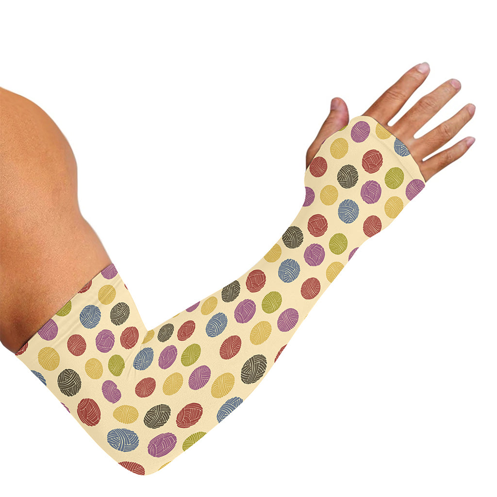 Knitting Yarn Pattern Print Sun Protection Arm Sleeves