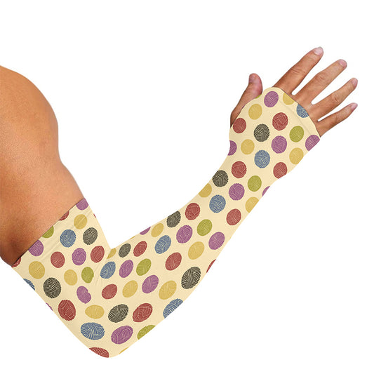 Knitting Yarn Pattern Print Sun Protection Arm Sleeves