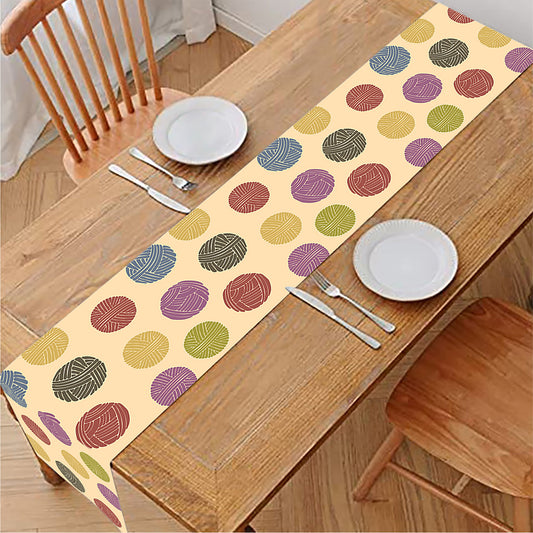 Knitting Yarn Pattern Print Table Runner