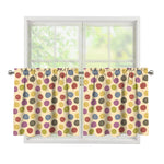 Knitting Yarn Pattern Print Tier Curtains