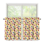 Knitting Yarn Pattern Print Tier Curtains