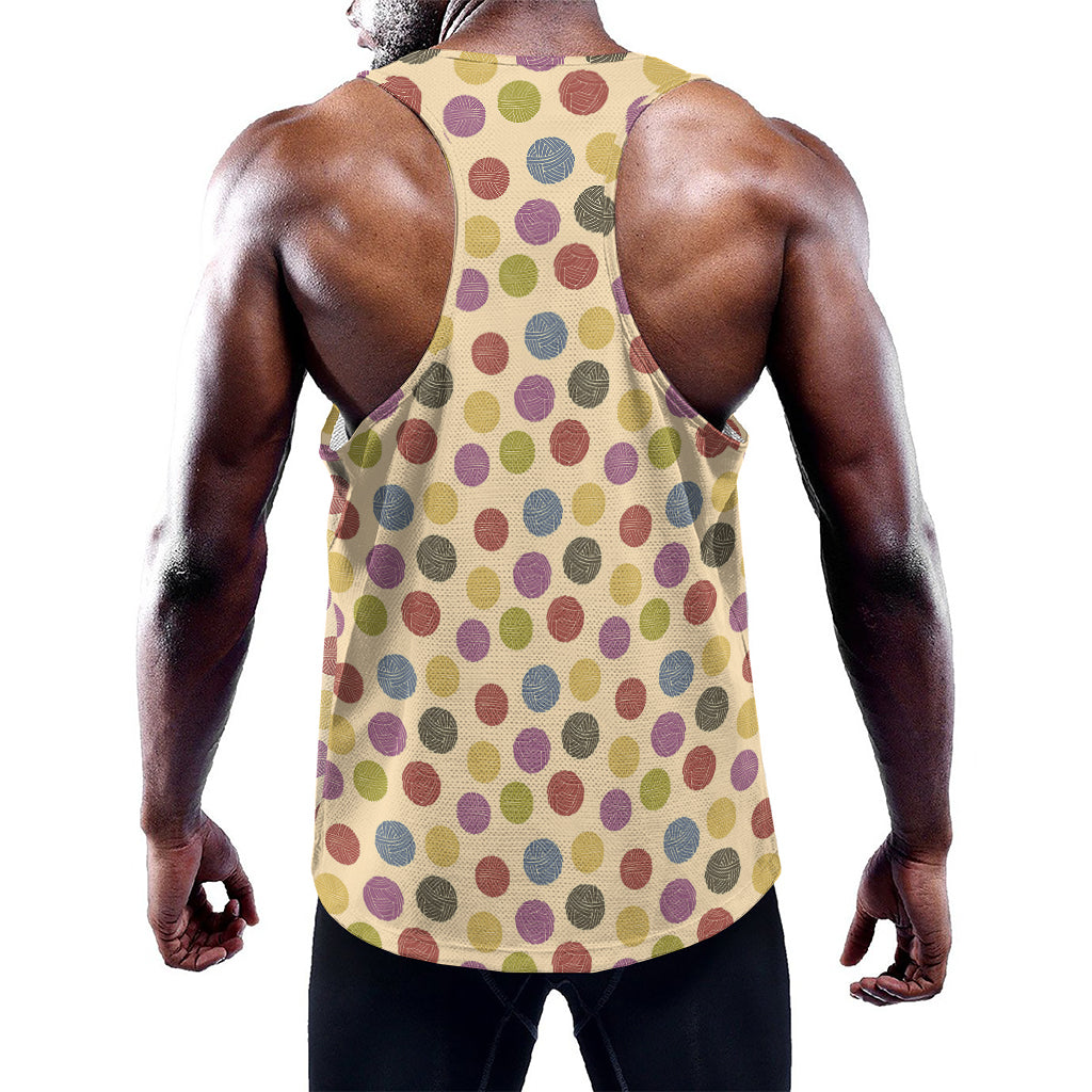Knitting Yarn Pattern Print Training Tank Top