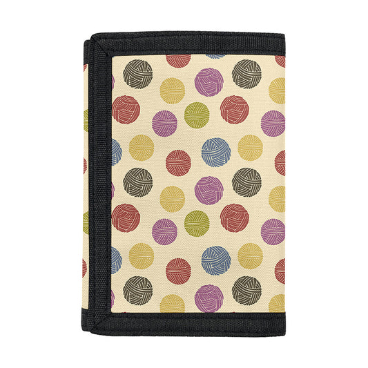 Knitting Yarn Pattern Print Trifold Wallet