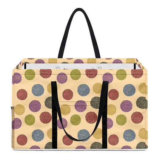 Knitting Yarn Pattern Print Utility Tote Bag
