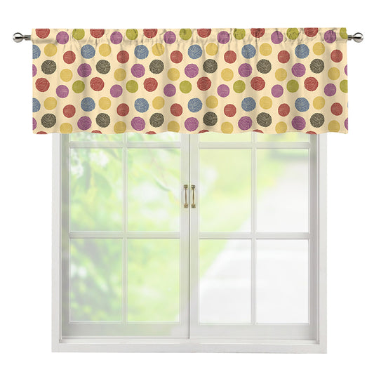 Knitting Yarn Pattern Print Window Valance