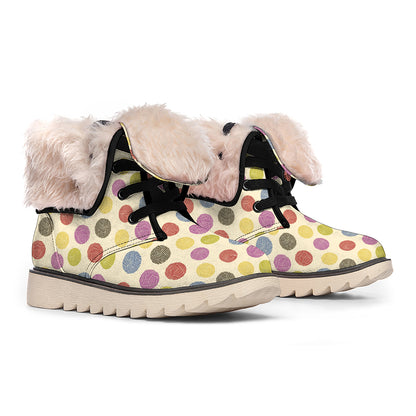Knitting Yarn Pattern Print Winter Boots