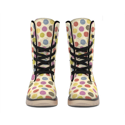 Knitting Yarn Pattern Print Winter Boots