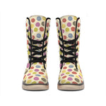 Knitting Yarn Pattern Print Winter Boots