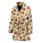 Knitting Yarn Pattern Print Women's Bathrobe