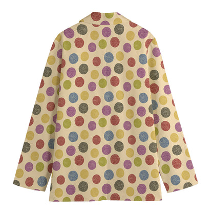 Knitting Yarn Pattern Print Women's Blazer