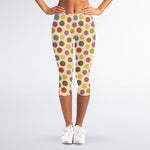 Knitting Yarn Pattern Print Women's Capri Leggings