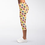 Knitting Yarn Pattern Print Women's Capri Leggings